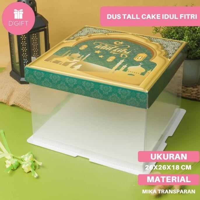 

Dus Kue Tinggi Lebaran Tall Cake Idul Fitri Box Cake Mika 26x26cm