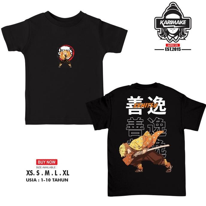 Promo - Kaos Baju Anak DEMON SLAYER ZENITSU AGATSUMA Kaos Anime - Karimake ,.