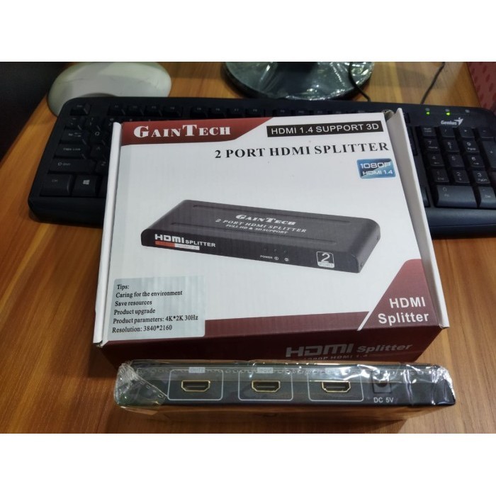 READY HDMI SPLITTER 2 PORT GAINTECH MURAH