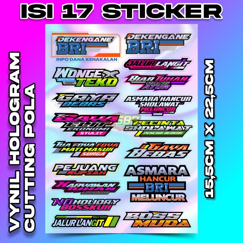 

karomstore STIKER VYNIL HOLOGRAM SABILU TAUBAH ANTI AIR | DEKENGAN PUSAT ST ISI 17 STIKER | SOUNDBALAPBLITAR ||
