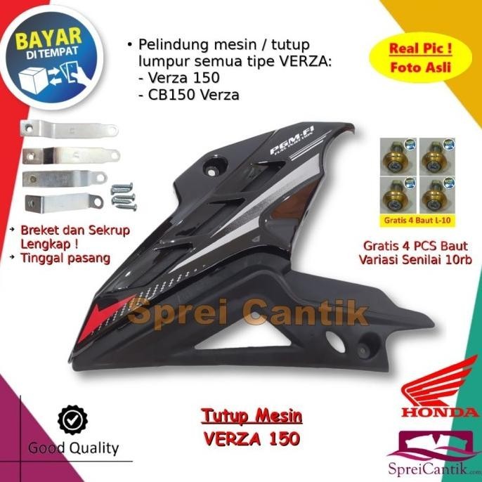 Promo - Tutup Mesin Honda Verza 150 / CB150 Verza - Cover Engine Lumpur - HITAM