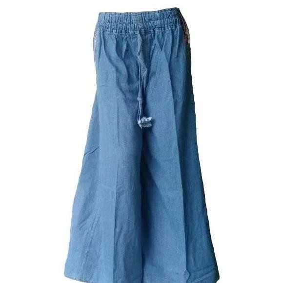 Baru - celana kulot jeans jumbo xxxxl / celana kullot jumbo wanita - Hitam 