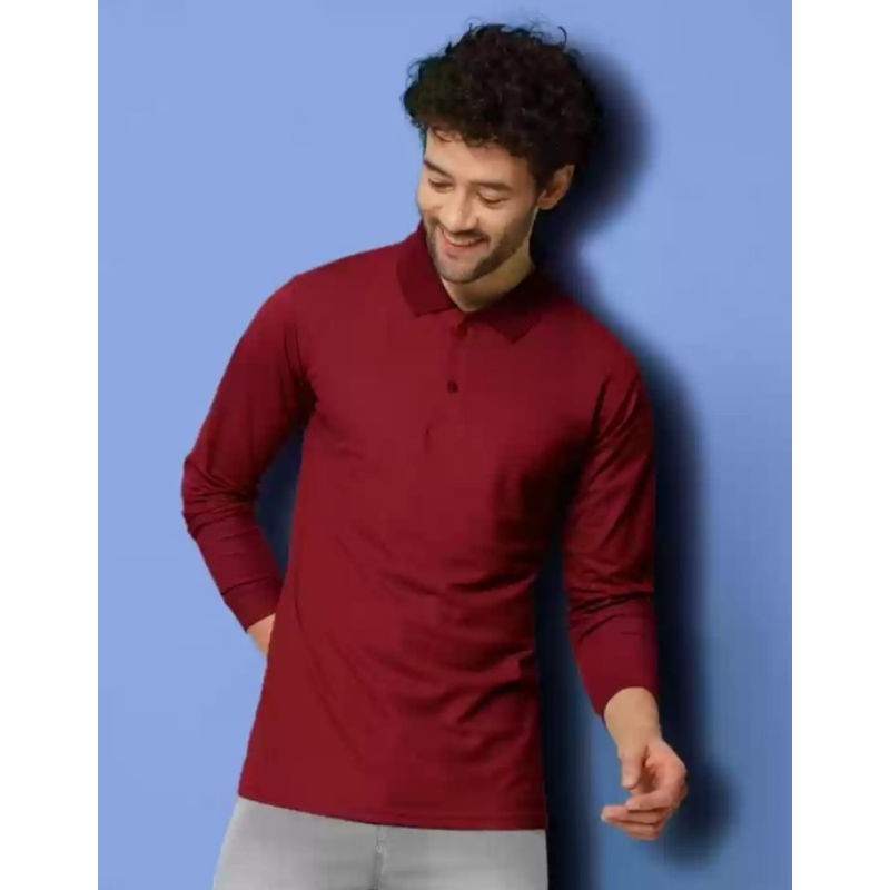 Kaos polo pria lengan panjang tanpa jahitan original original