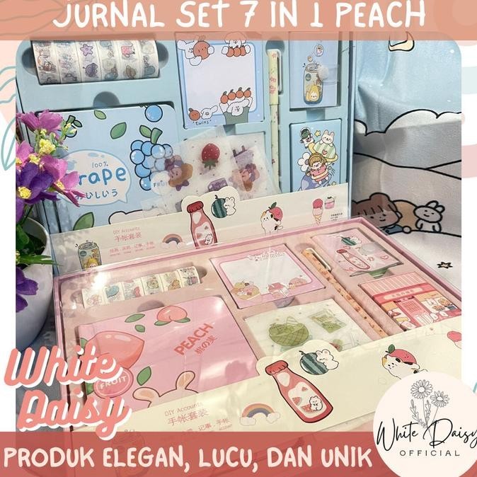 

Jurnal Set 7 In 1 Peach Grape Hadiah Ulang Tahun Gift Box Hampers Lucu