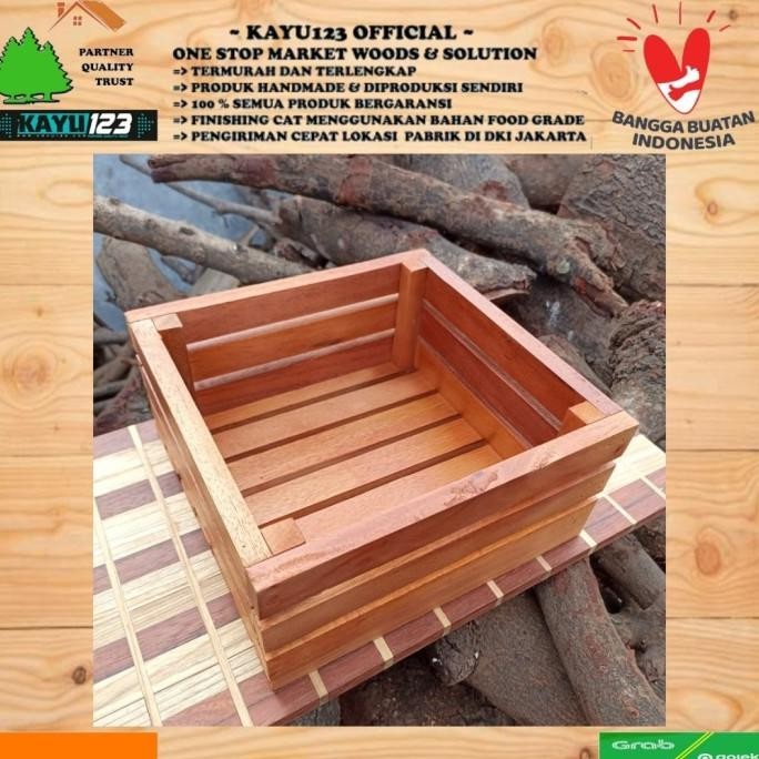 

Wooden Crate Parcel Hampers 25X25X12 Cm Peti Parsel Box Penyimpanan