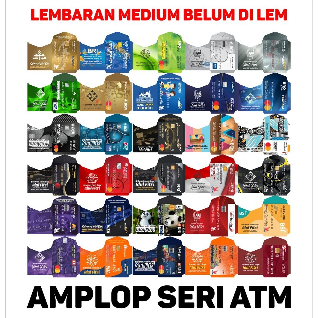 

amplop motif ATM, 1000 LEMBAR AMPLOP LEBARAN MEDIUM. (Lembaran)