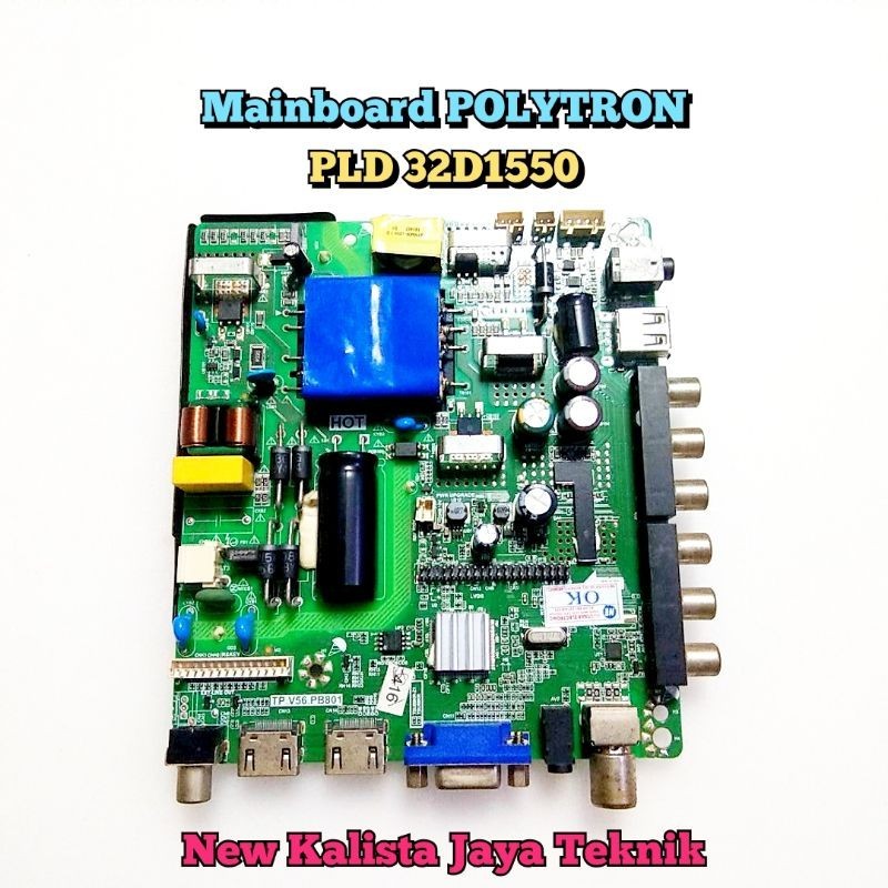 MAINBOARD TV POLYTRON PLD-32D1550B ORIGINAL TP.V56.PB801 MB 32D1550 MB POLYTRON 32D1550B 32D1550C MO