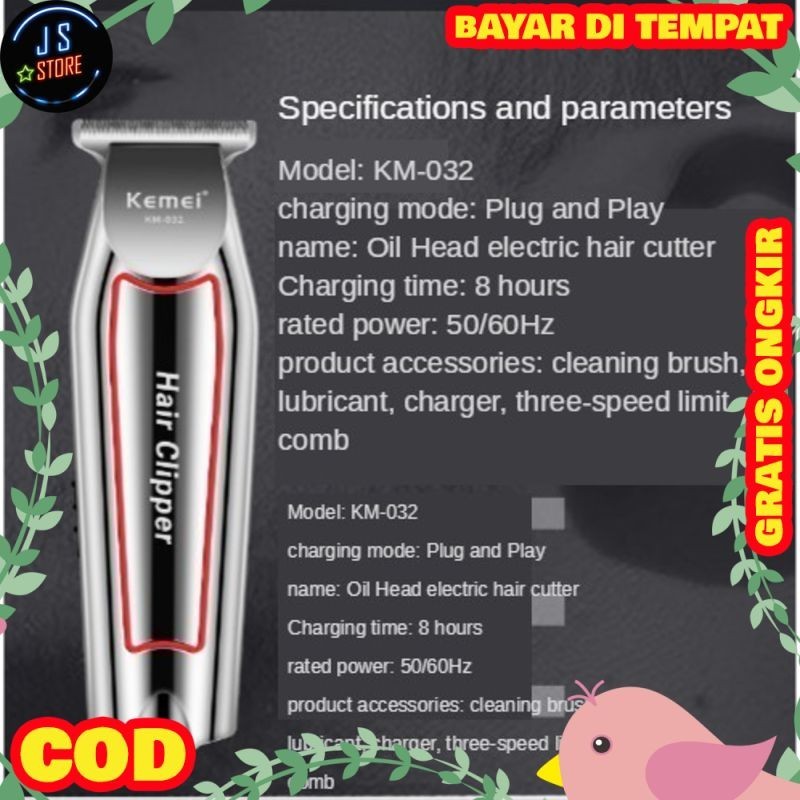 SALE Hair Clipper Kemei Detailer KM-032 - Mesin Cukur Rambut Kumis Jenggot SB76
