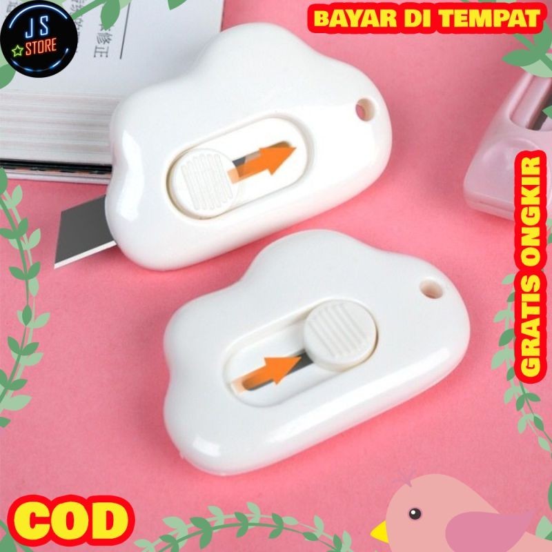 

SALE Cutter Mini Pisau Kecil Silet - Bentuk Awan ATK Pembuka Plakban Kertas AD58
