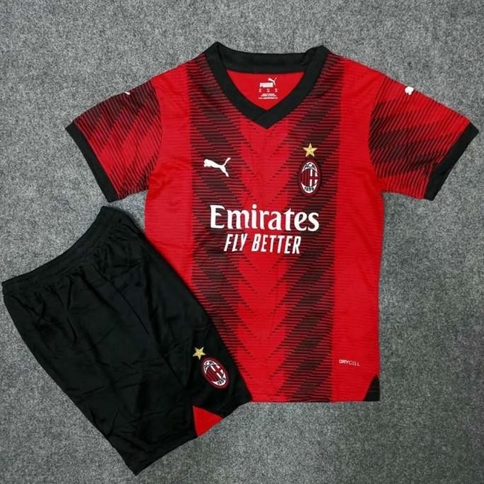 New Setelan Bola Anak Ac Milan / Setelan Anak Ac Milan / Kids Jersey Acm Pengiriman Cepat