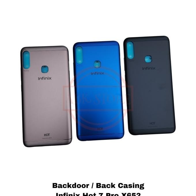 Terbaru - TUTUP BELAKANG BACKDOOR BACKCOVER BACK CASING INFINIX 7 PRO - Biru 