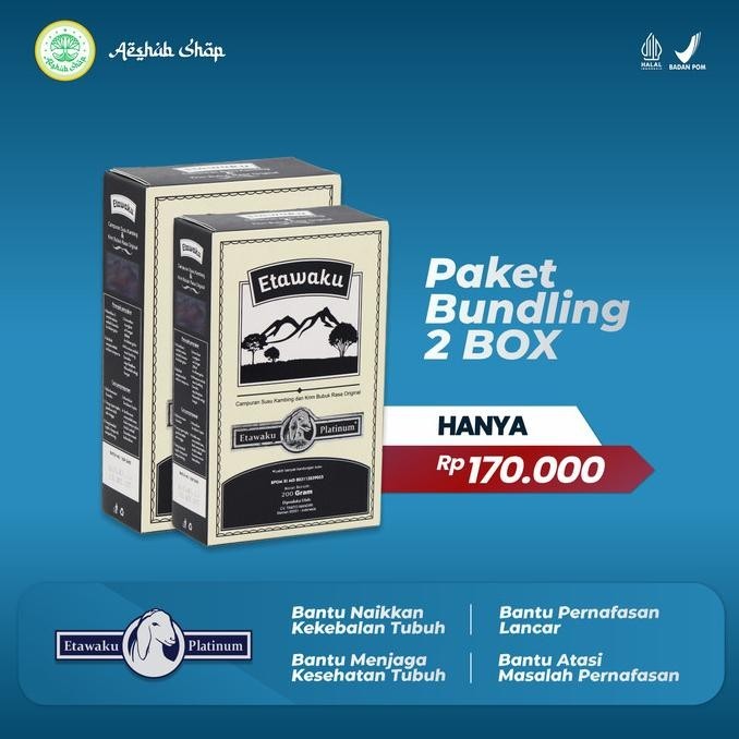 

Big Sale - Etawaku Platinum Susu Kambing Etawa untuk Kesehatan Pernapasan - 1 BOX ,,