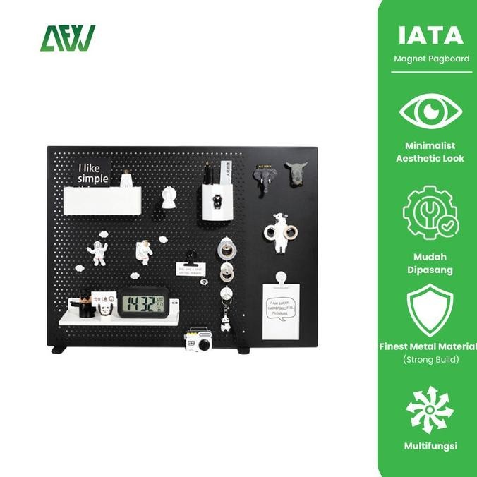 

Iata Magnet Pegboard Office Desk Hole Board Storage Display Rack - Afw