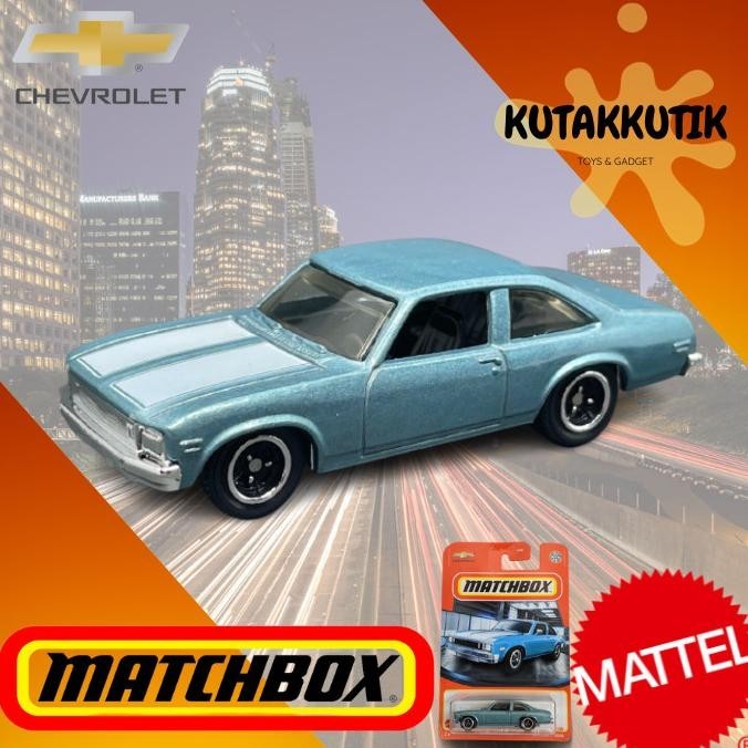 Matchbox Mobil Klasik Sedan 1979 Chevy Nova Biru Chevrolet Edition