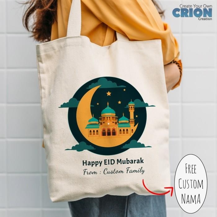 

Totebag /Goodie Bag Lebaran / Idul Fitri / Eid Mubarak Bs Custom Crion 028
