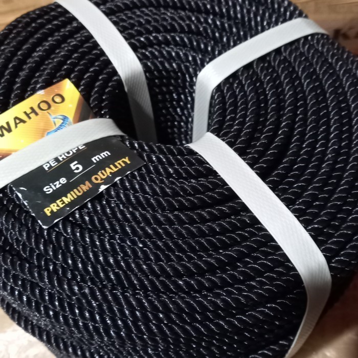 Tali Tambang Tali Ikat 5Mm Hitam Satu Rol