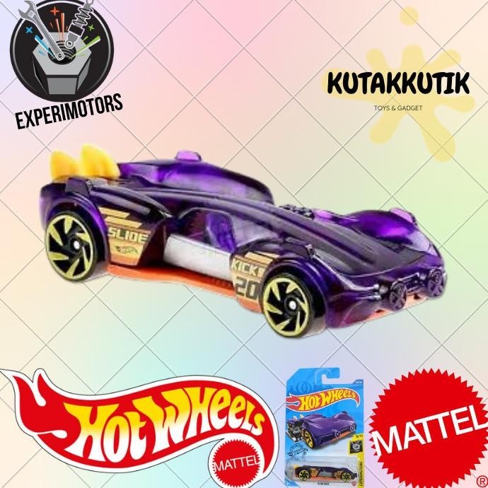 Hotwheels Mobil Balap Slide Kick Ungu HW Experimotors