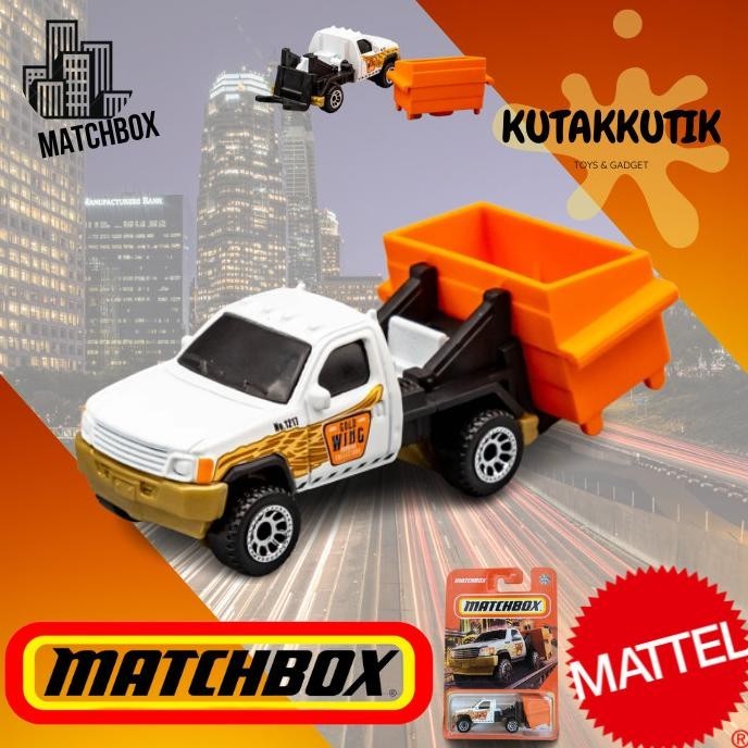 Matchbox Mobil Truk Sampah MBX Garbage Scout Putih Gold Wing