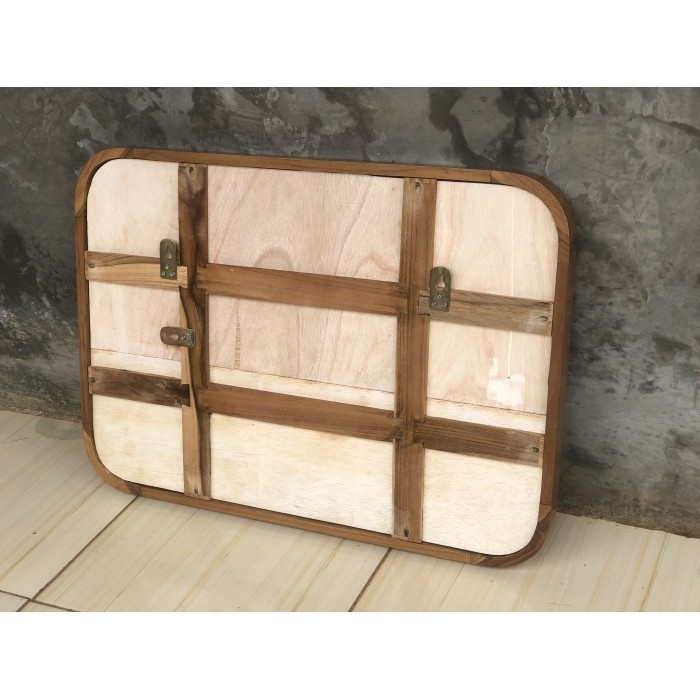 Cermin Dinding Kamar Mandi Kotak Kayu Jati