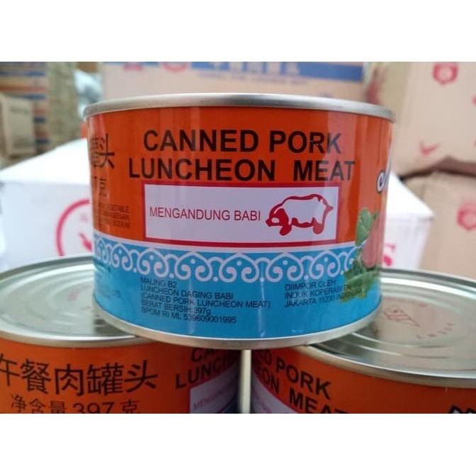 

Ma Ling Canned Pork Luncheon Meat / Maling Daging Babi Kaleng | Legaza