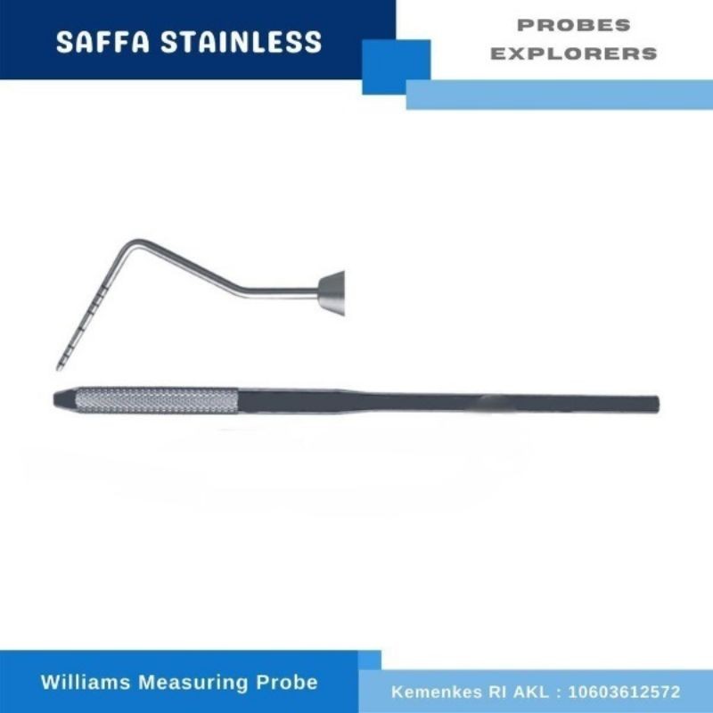 Probes And Explorers Straight Marwa / Sonde Lurus / Probe Dental Dilator / Alat Gigi / Wiliam Measur