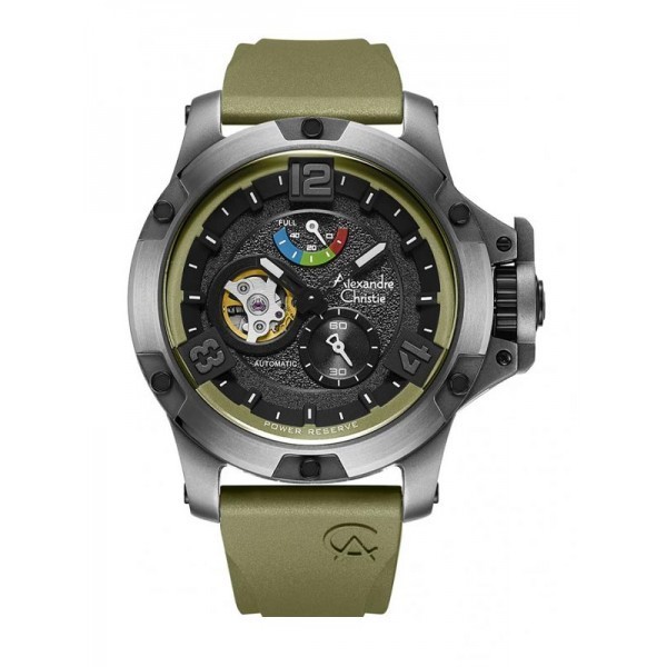 Jam Pria Alexandre Christie  Original Fashion/Sport Silver Rubber 6295 MPRTPBAGN