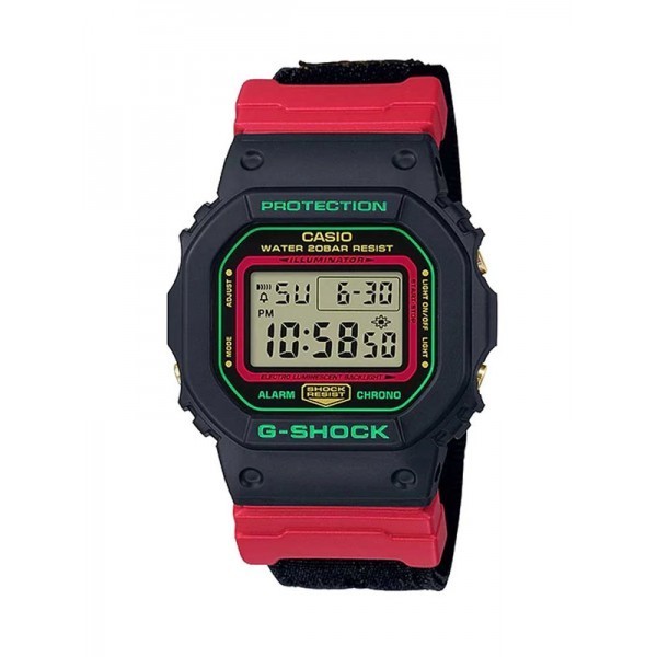 Jam Pria Casio  Original Sport Black Canvas DW-5600THC-1DR