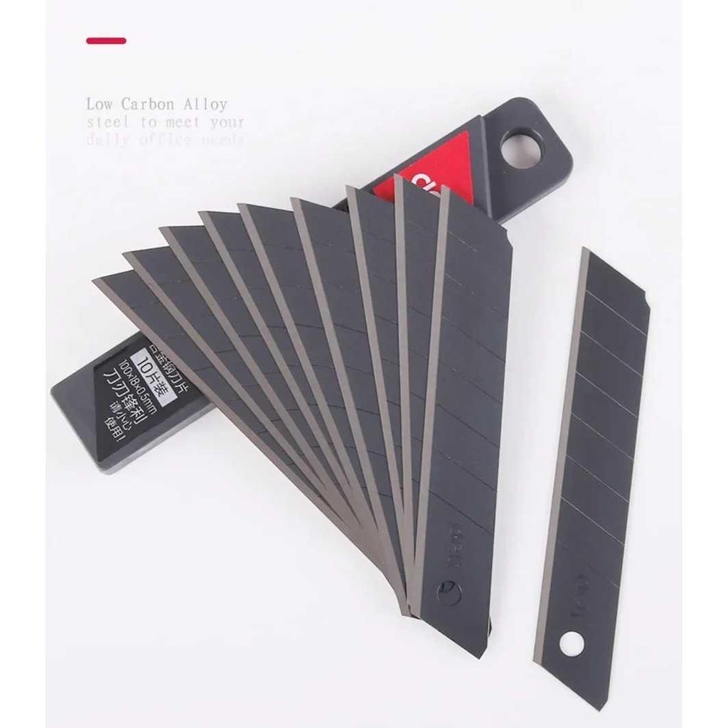 

Mata Pisau Cutter Knife Blade Alloy Steel SK5 18mm 10 PCS - 78000