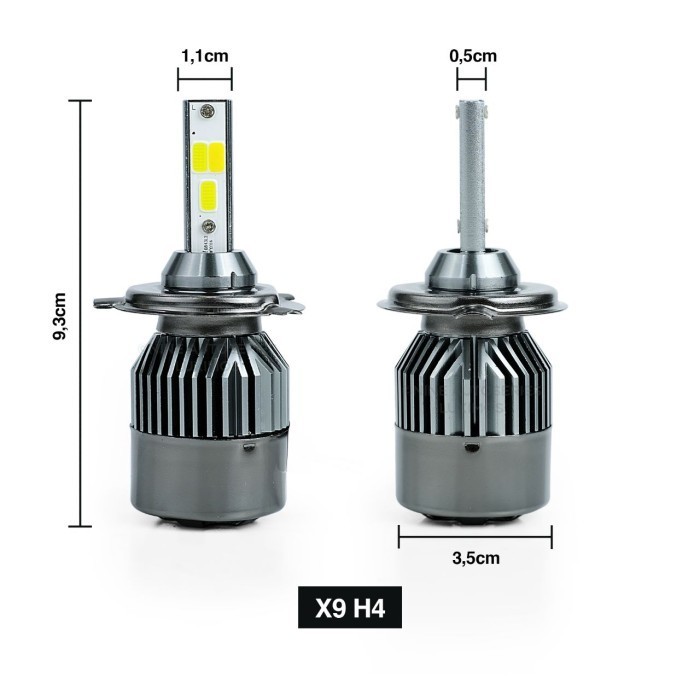 Led Mobil Luminos Eco9 X9 H4 36Watt Bohlam Led Bisa 3 Warna