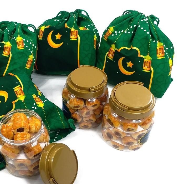 

Pouch Serut Bungkus Hampers Gift Kue Kering Idul Fitri Lebaran Hijau 051