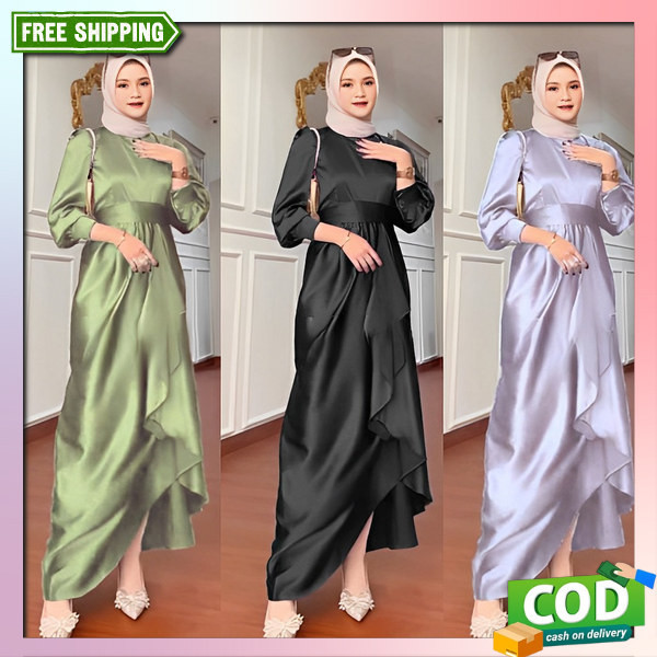 Terbaru2024 Gmis Syar'I Casual Premium Pengajian Bsju Gamis Kekinian Murah Bsju Dress Elegan Gamus C