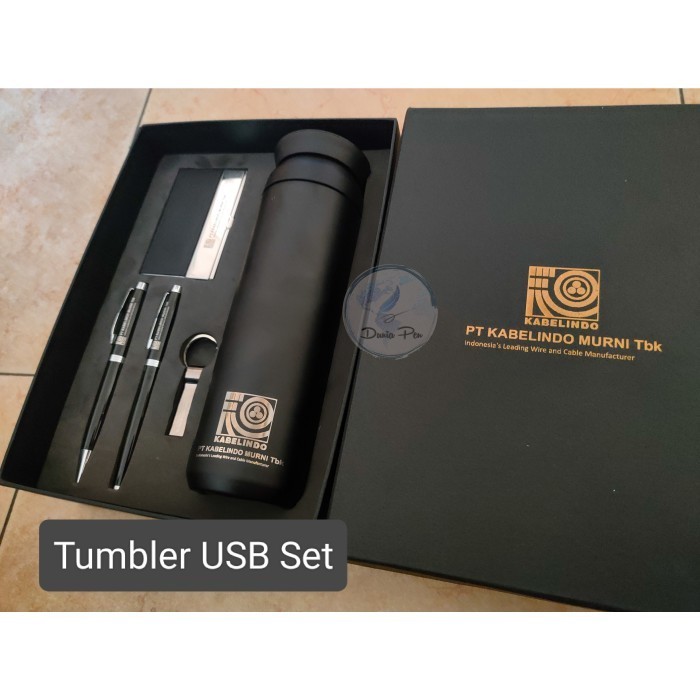 

Giftset Custom Elegan Pen+Roller Ball+Tumbler+Usb 32Gb+Cardholder Prem