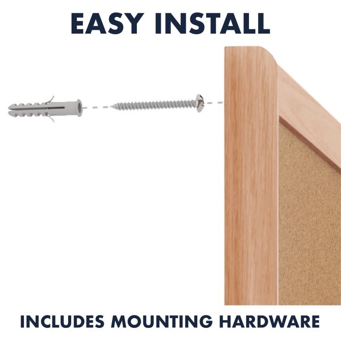 

Quartet Natural Cork Surface Bulletin Display Board Oak Frame Papan