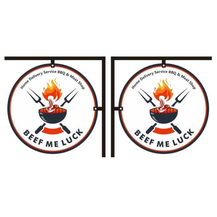 

Plang Toko/Kantor Custom Bulat Bahan Acrylic 2 Sisi Diameter 40Cm