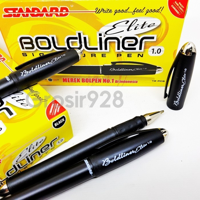 

(Per 12) Pen / Pulpen Gel 1.0 Standard Bold Liner Elite Black
