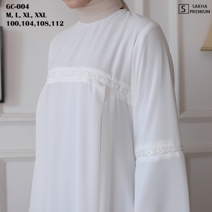 Seena - Gc 04 Baju Gas Putih Wanita Brukat Gas Putih Ceruti Jumbo