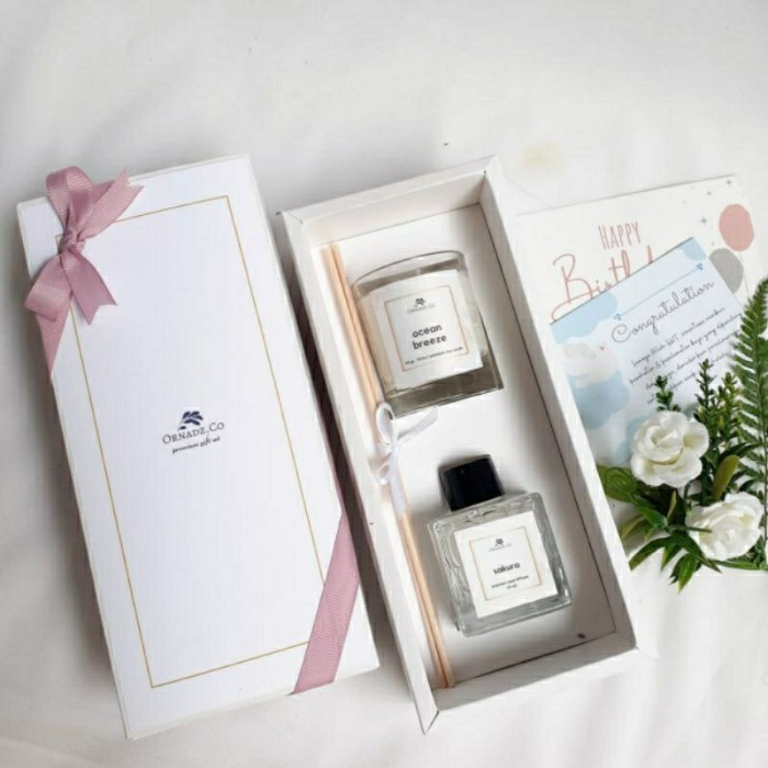 Gift Set Lilin Aromaterapi Reed Diffuser Kado Wisuda Nikah Souvenir