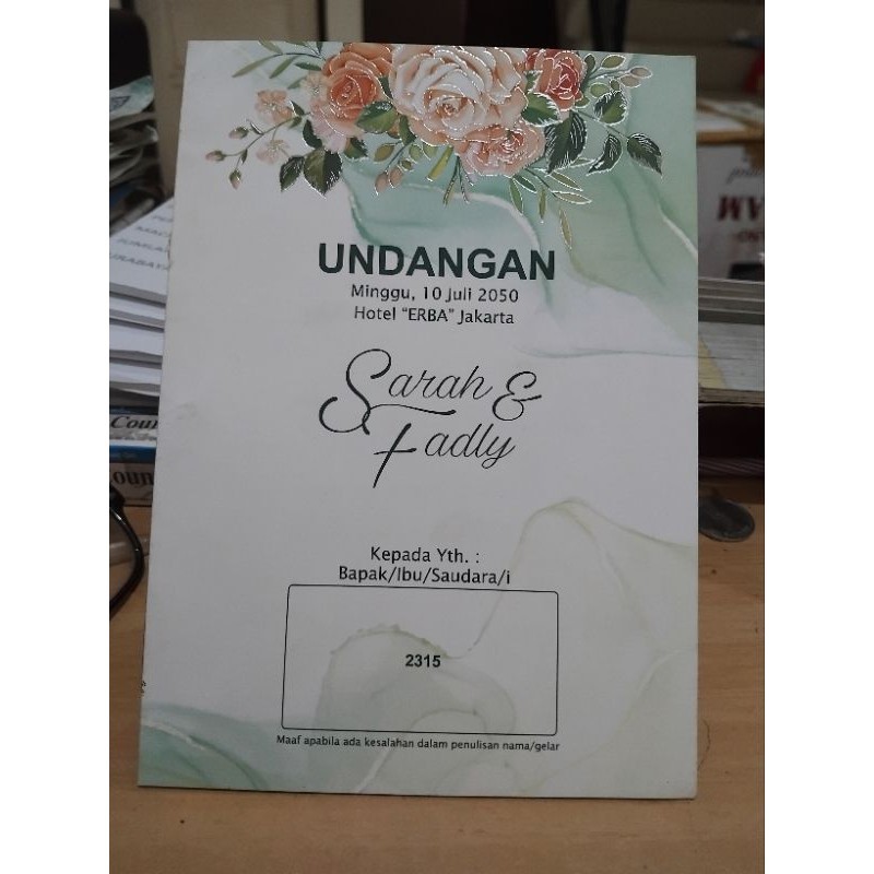 Undangan ERBA 2315 ECER & GROSIR KOSONGAN TANPA PLASTIK OPP