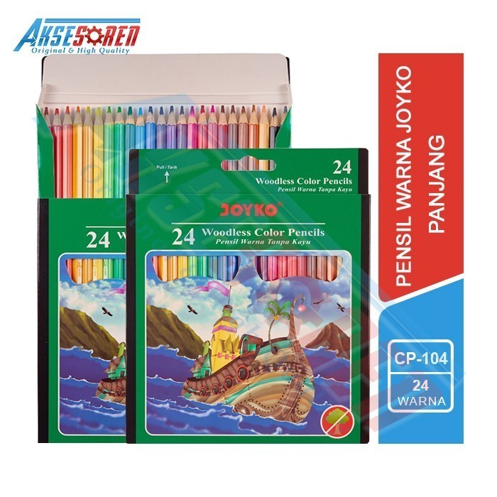 

Produk Unggulan Pensil Warna Joyko [Cp-104/24 Warna] / Alat Tulis Gambar Pencil Colour Bagus