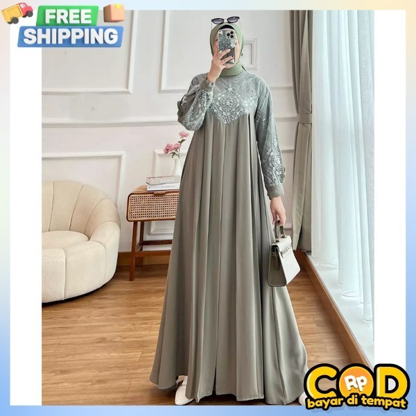 Gamia Menutup Aurat Lengan Panjang Maxy Cewe Muslim Hamis Simple Elegan Baju Ghames Wanita Dewasa Re