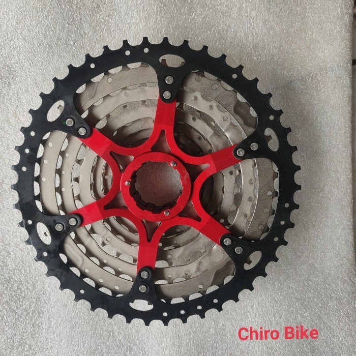 Cassete Sproket 10 Speed Raze 11- 46T Merah