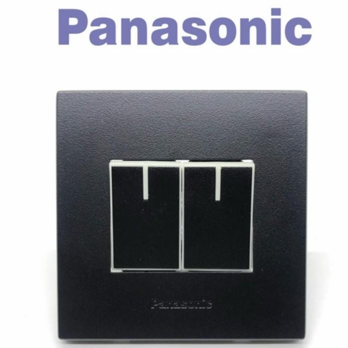 SAKLAR SERI PANASONIC HITAM DOUBLE PENCETAN LAMPU TEMBOK INBOW