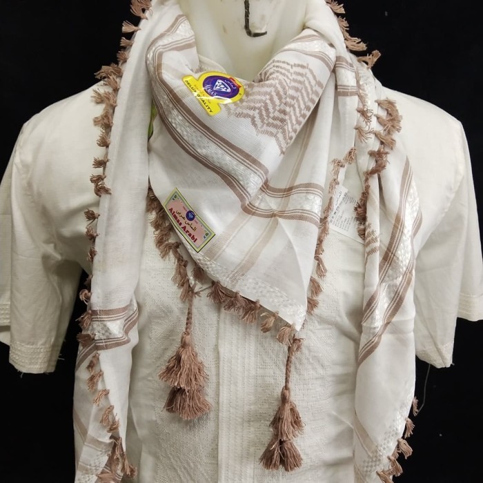 Sorban Almas Dasar Putih /Sorban Almas Dasar Putih Motif Warna