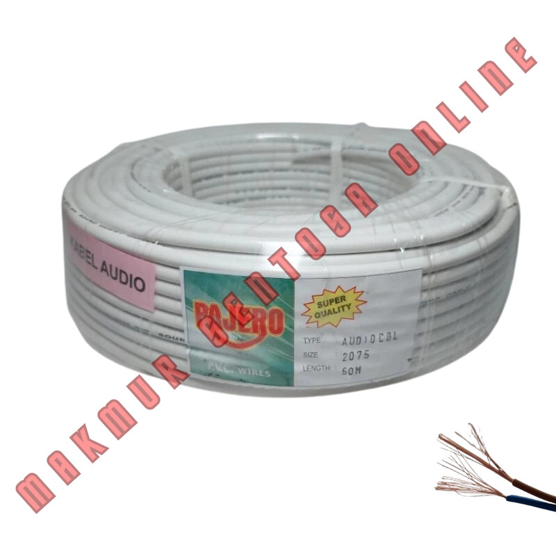 Kabel 2x0.75 Putih serabut / Kabel listrik / Kabel Audio / Kabel CCTV per meter