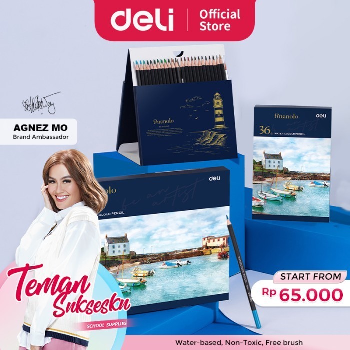 

Promo Bulan Ini Deli Finenolo Watercolor Pencil / Pensil Warna Non Toxic Brush He501 Gilaa!!!