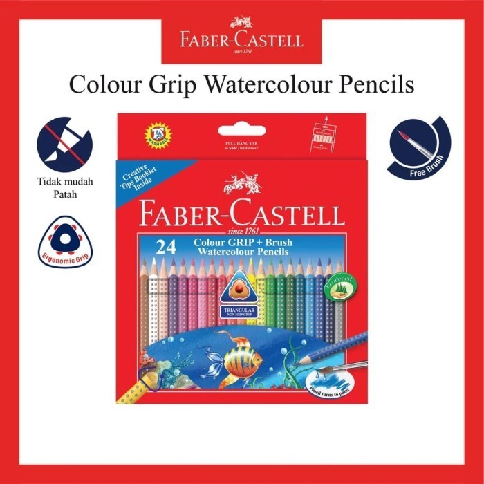 

Jualan Faber-Castell Colour Grip Watercolour Pencils 24 / Pensil Warna 24 Promo