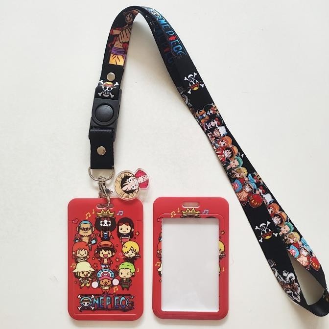 

New Id Card Holder Name Tag Lanyard / Kalung Wadah Kartu Anime One Piece 2 Pengiriman Cepat