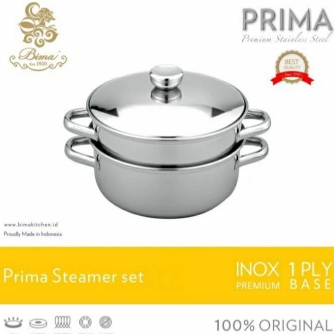 Terlaris Panci Pot Dan Steamer 20Cm Bima / Panci Kukusan Stainless Bima Terbaik