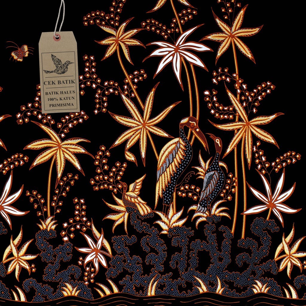 Kain Batik - Motif Burung Bangau Hitam Manis