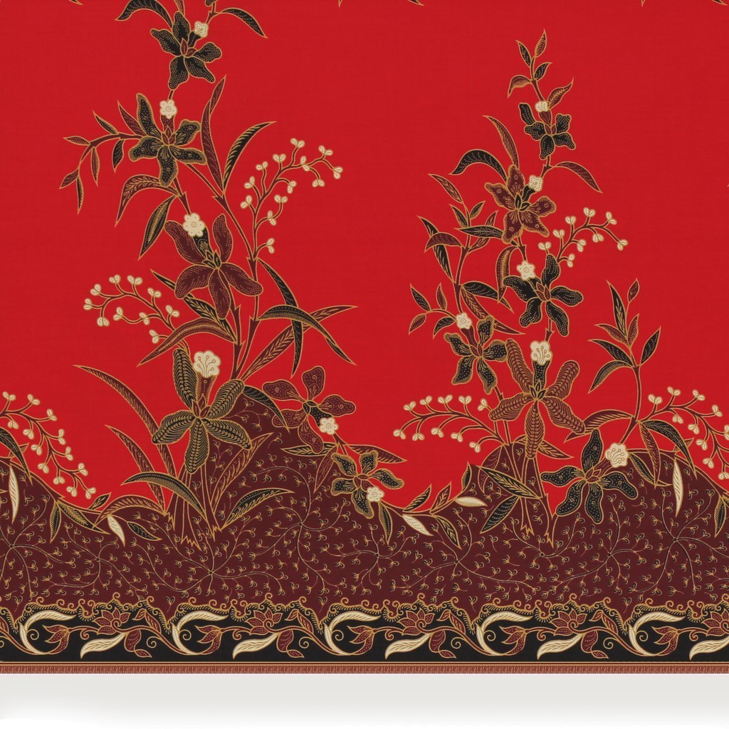 Kain Batik Motif Bunga (Merah Manis)